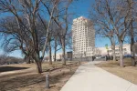 nd capitol with leafless trees in the spring