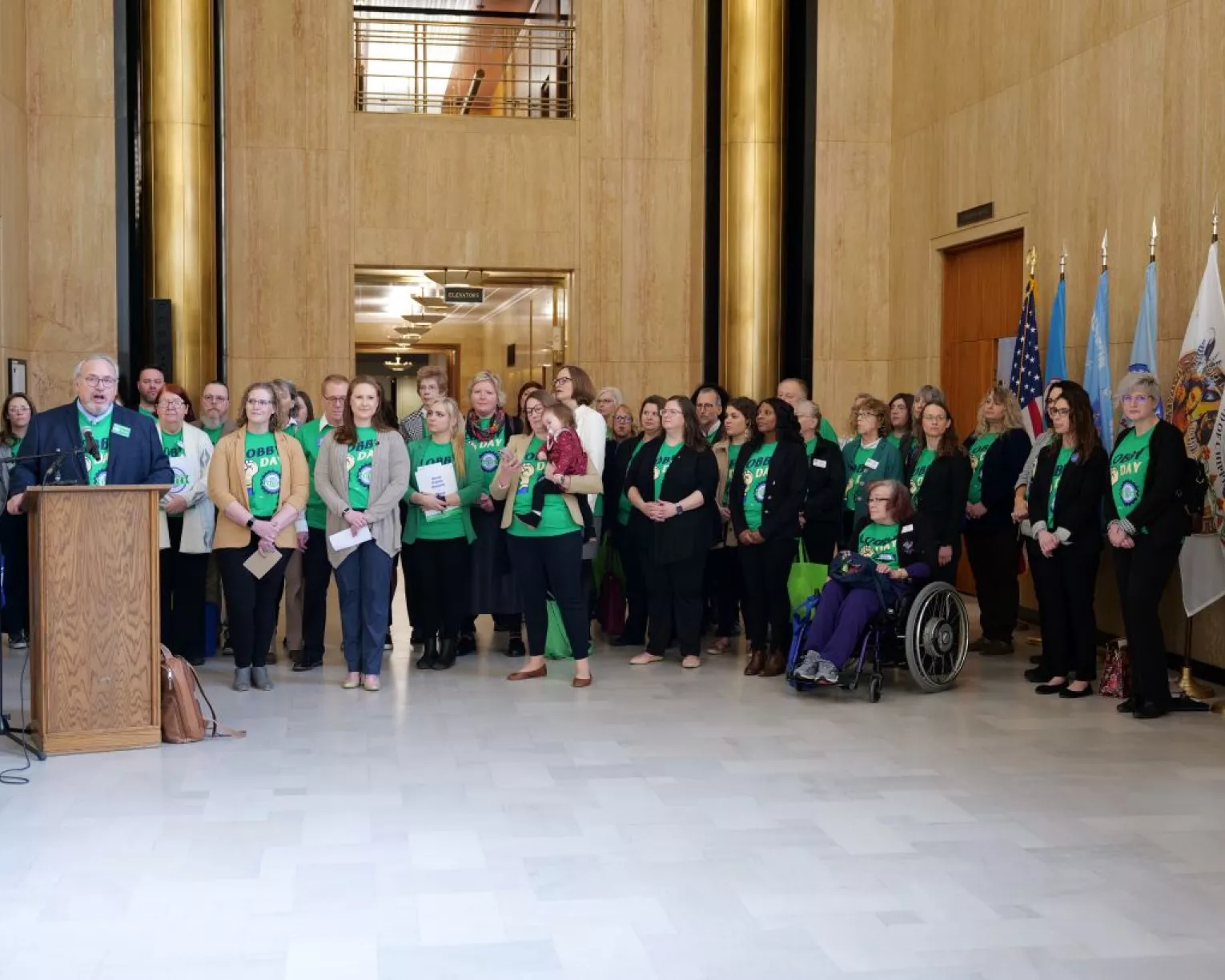 group of people lobbying at the ND capitol