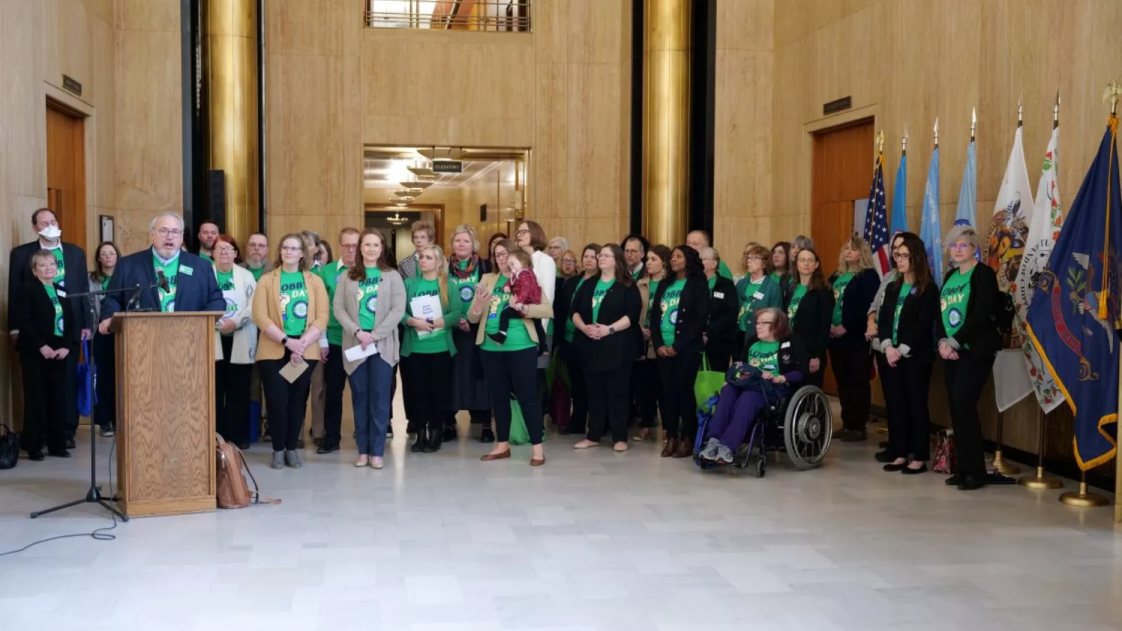 group of people lobbying at the ND capitol