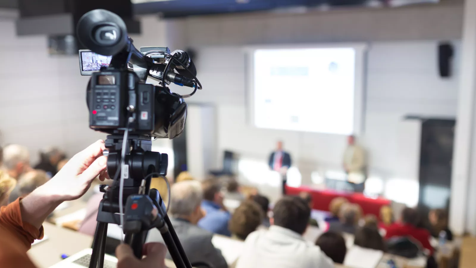camera set up at press conference