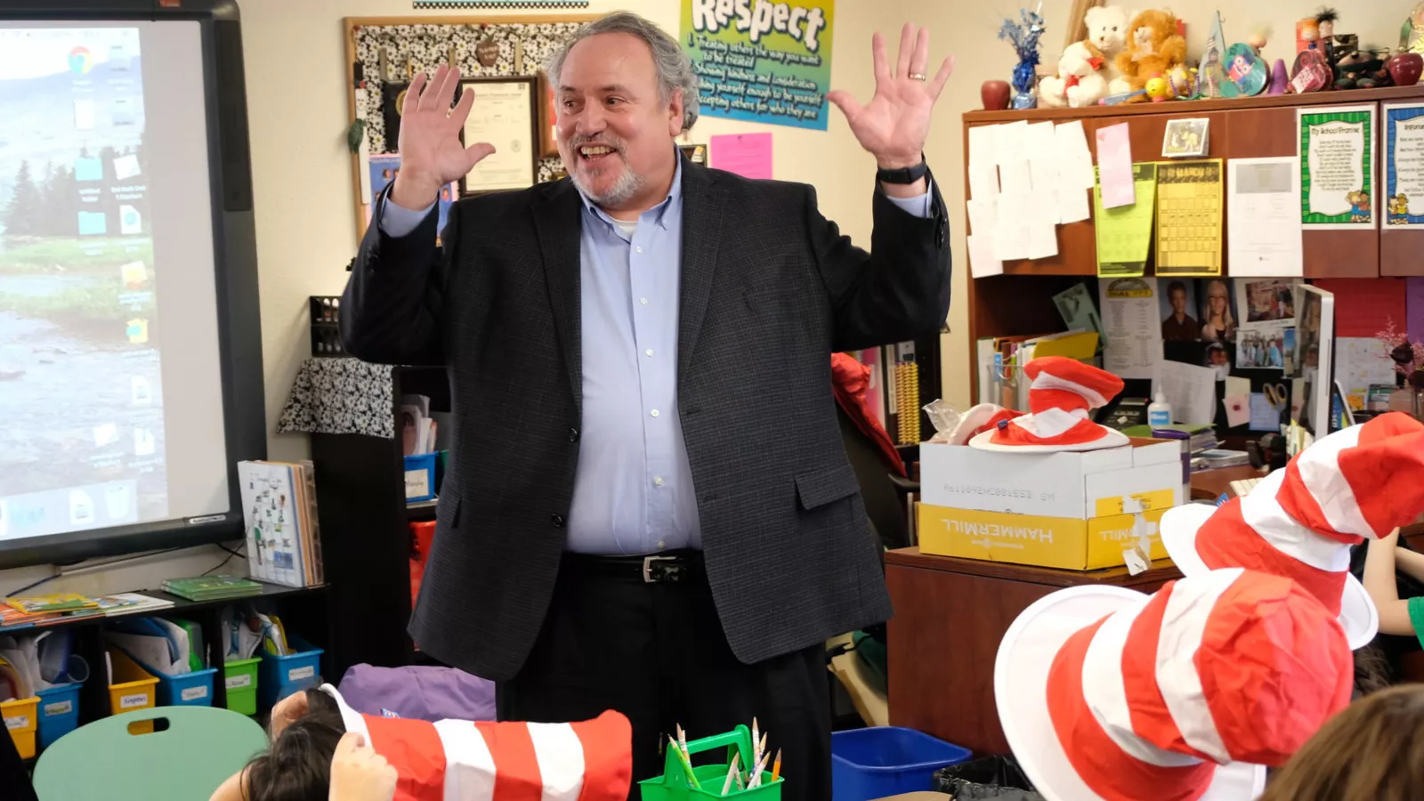 NDU President Nick Archuleta engages a classroom full of excited students.