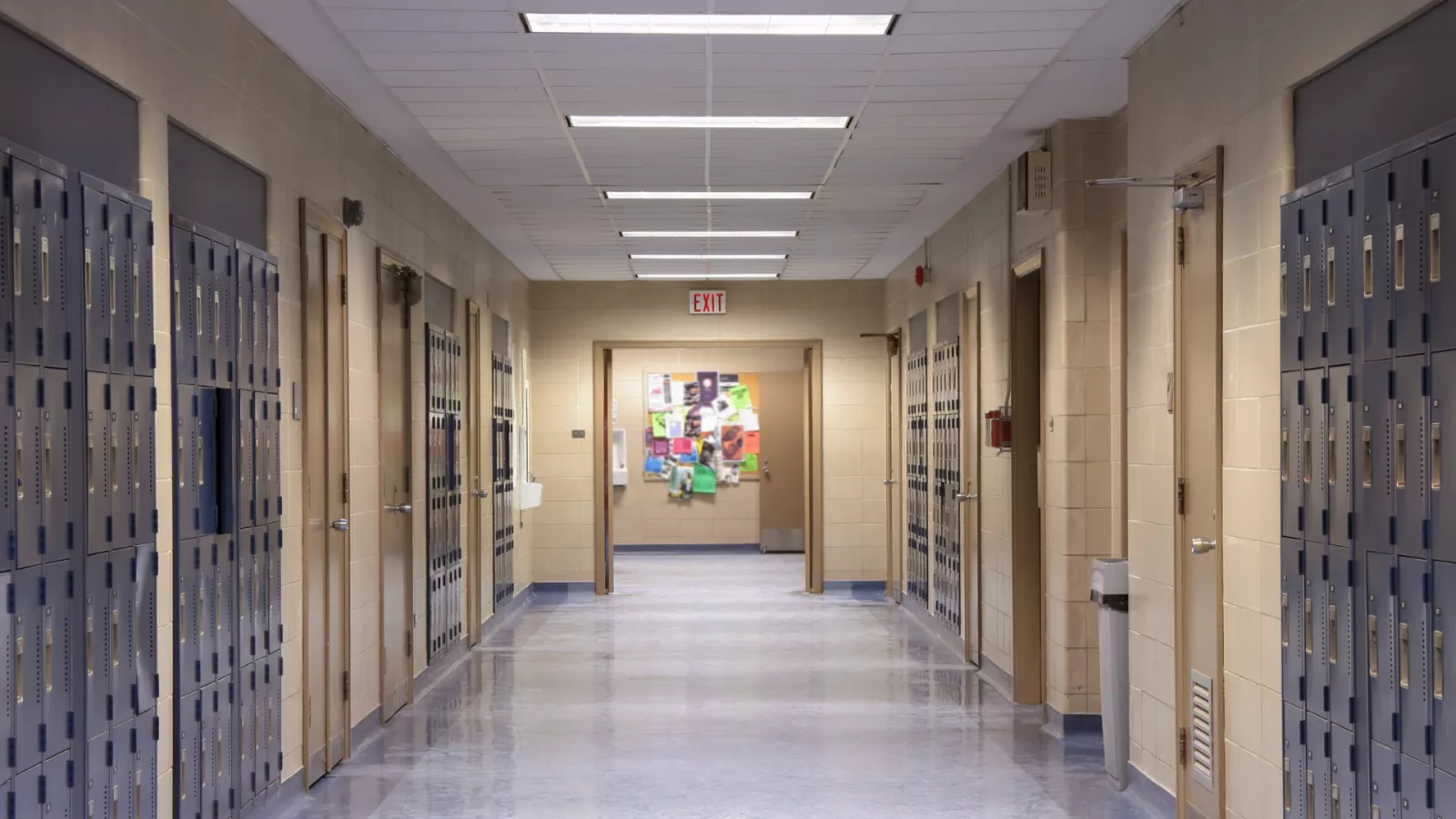 empty school hallway