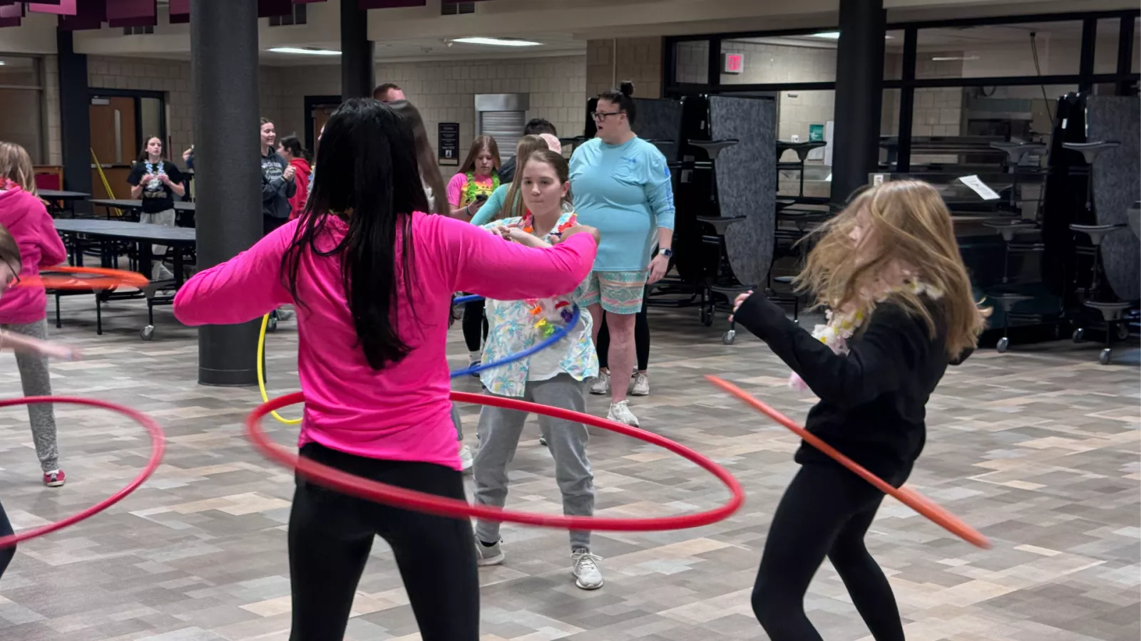 students hulahooping