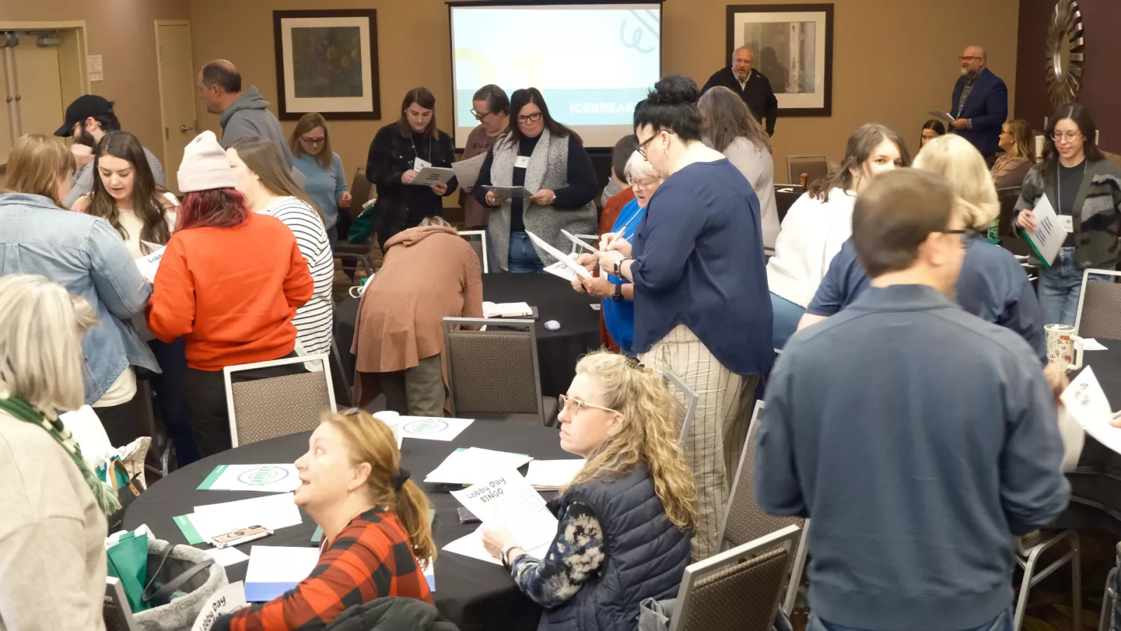 group of people working in a conference room