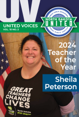 December United Voices cover with 2024 Teacher of the Year Sheila Peterson