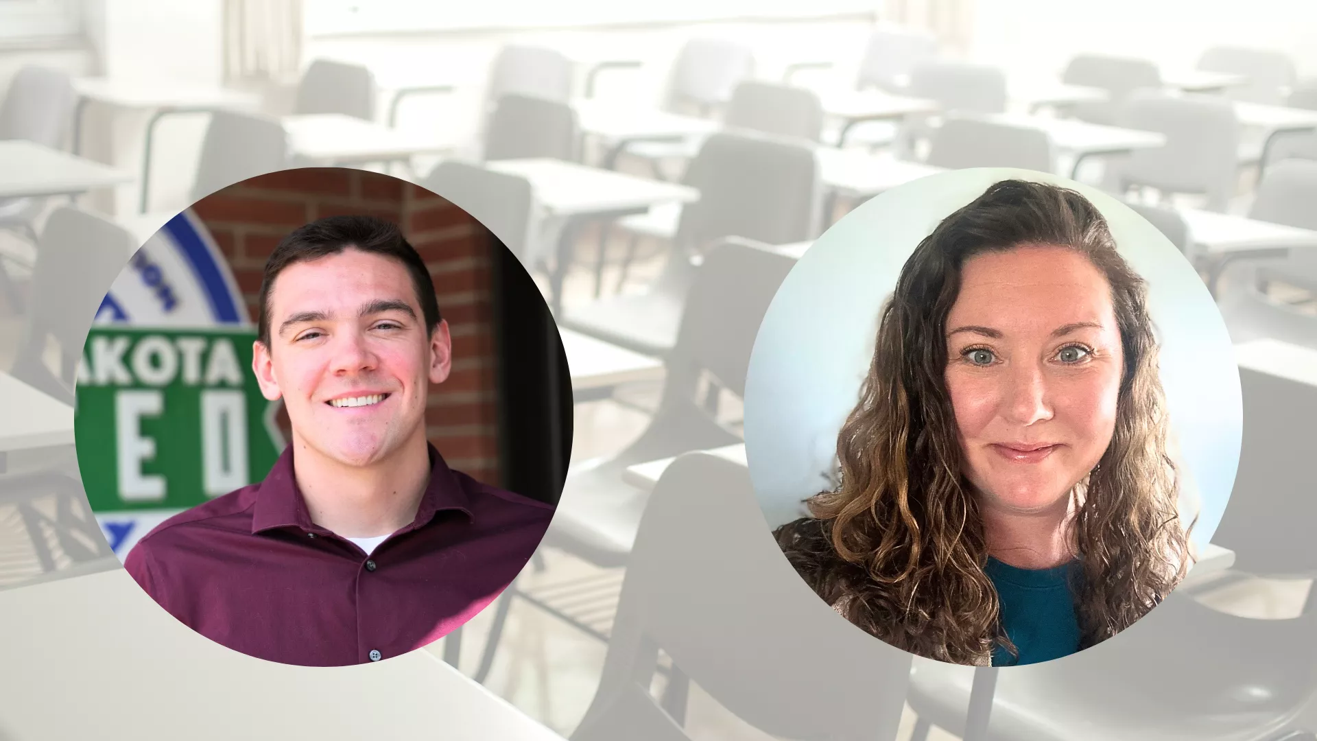 headshots of man and woman