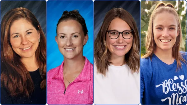 Photo montage of four finalists for North Dakota Teacher of the Year