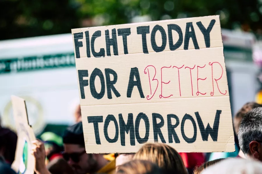 protest sign for a better tomorrow